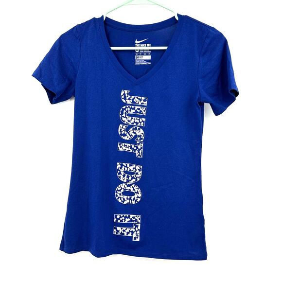 Nike Size XS Shirt Blue Dri Fit The‎ Nike Tee Short Sleeve Activewear Athletic - Picture 1 of 3